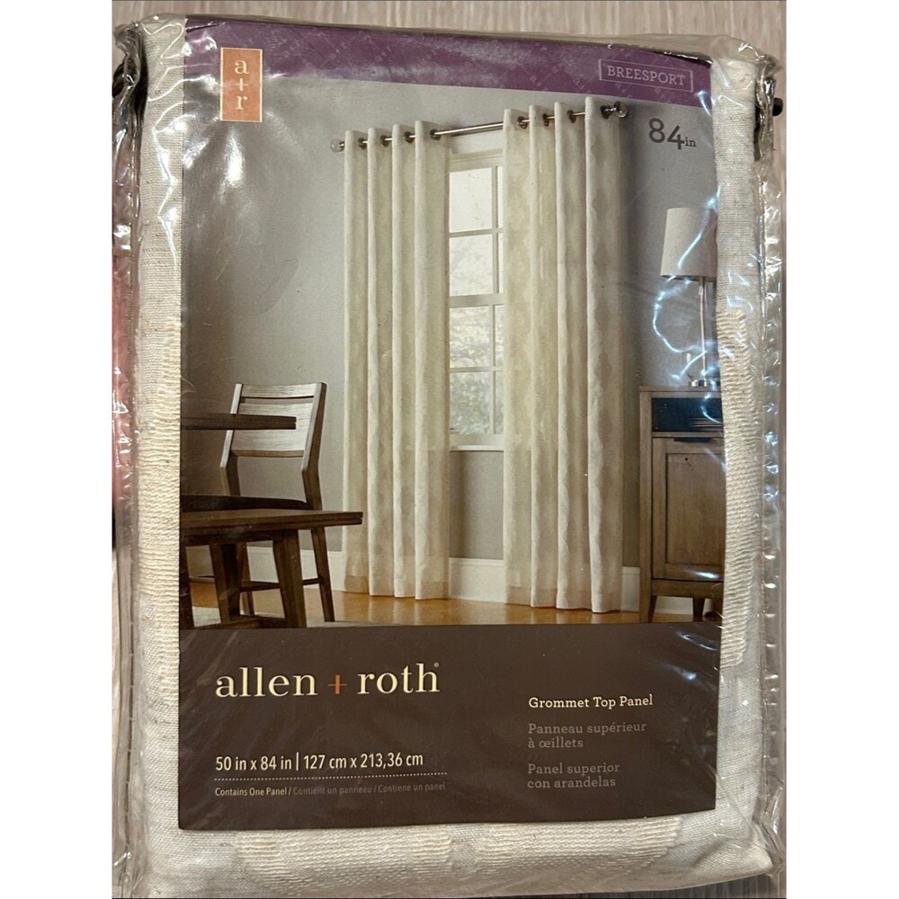 Allen + Roth 0792484 Cream 84in Grommet Top Panel Curtain - 50 x 84 in